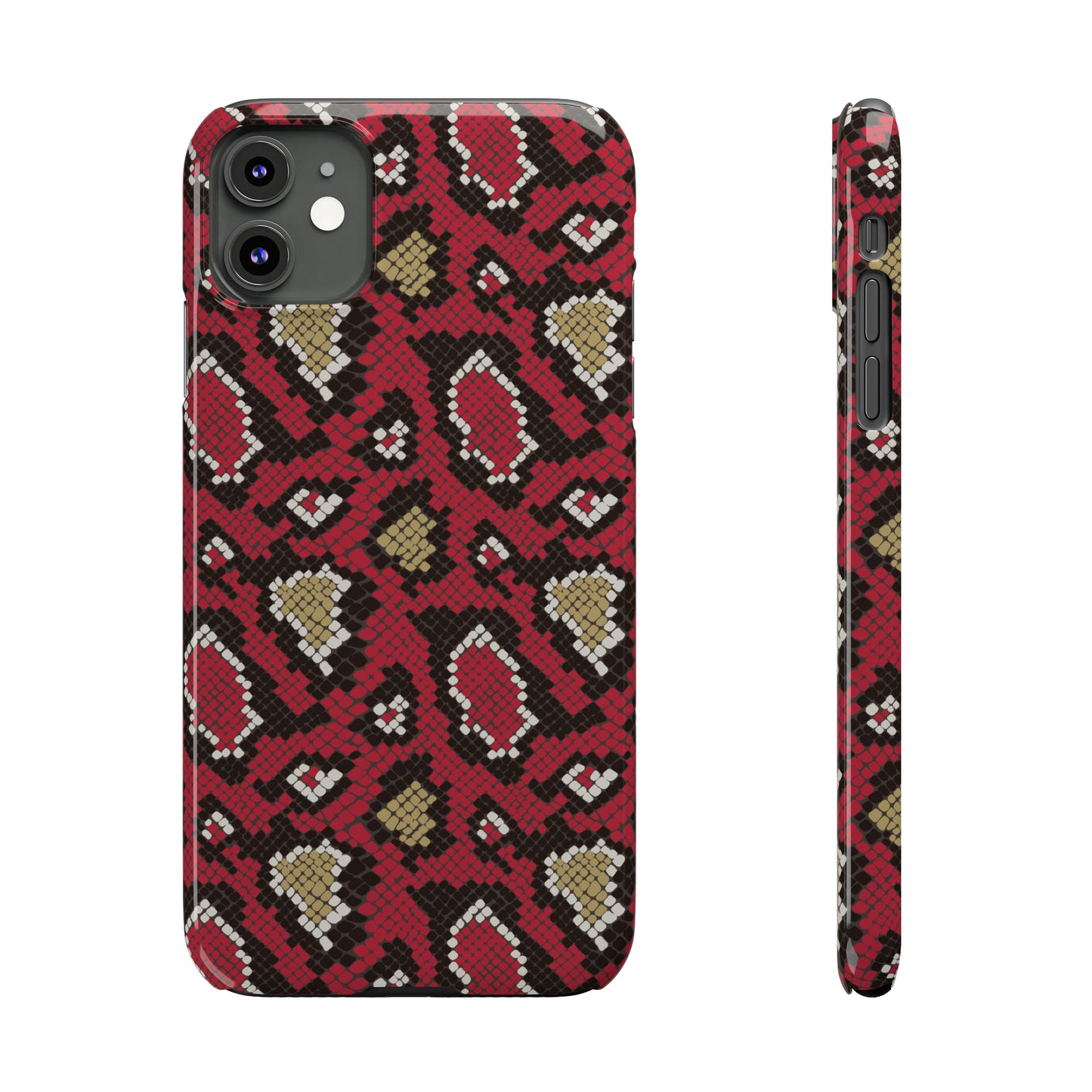 Red Snake Skin Snap Case