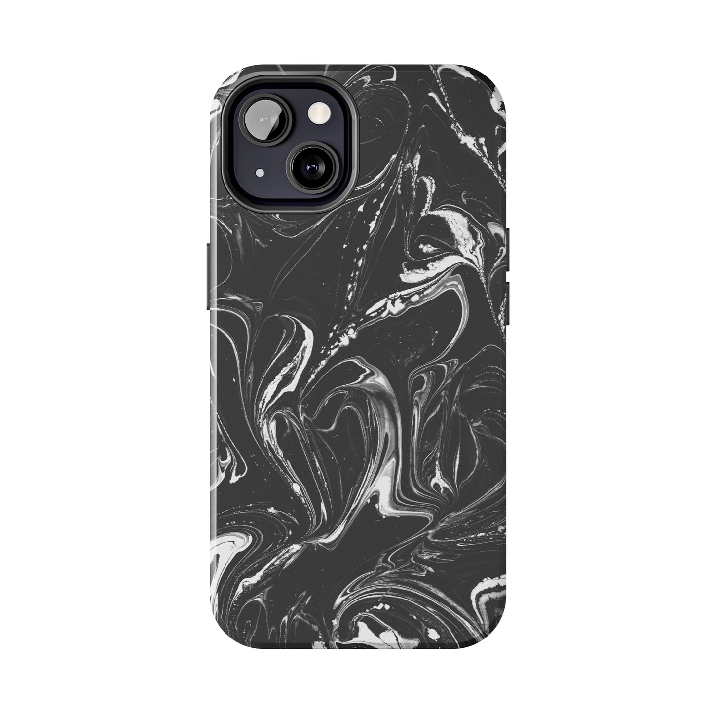 Grey & White liquid paint pattern Tough Case