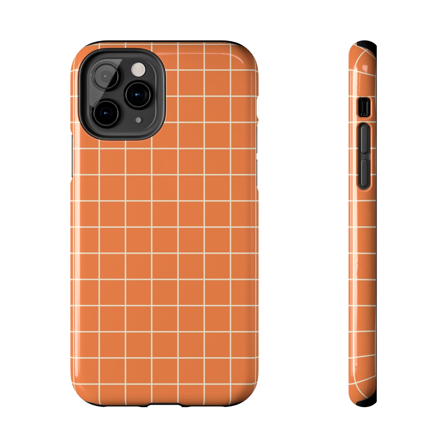 Tangerine Grid Tough iPhone Case