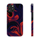 Orange & Navy blue  liquid marble pattern Snap Case