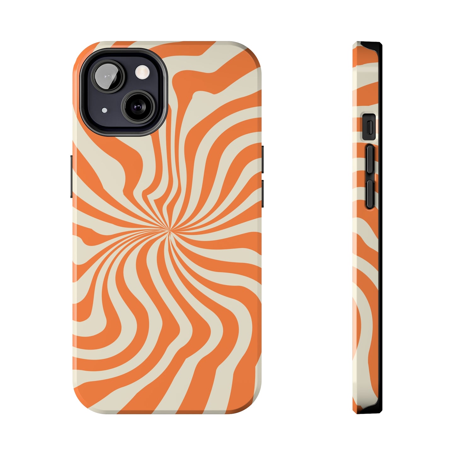 Orange Dizzy Spiral Tough iPhone Case