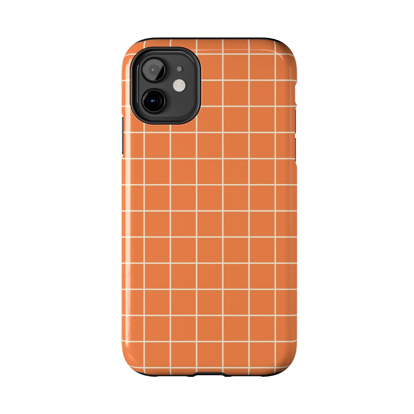 Tangerine Grid Tough iPhone Case