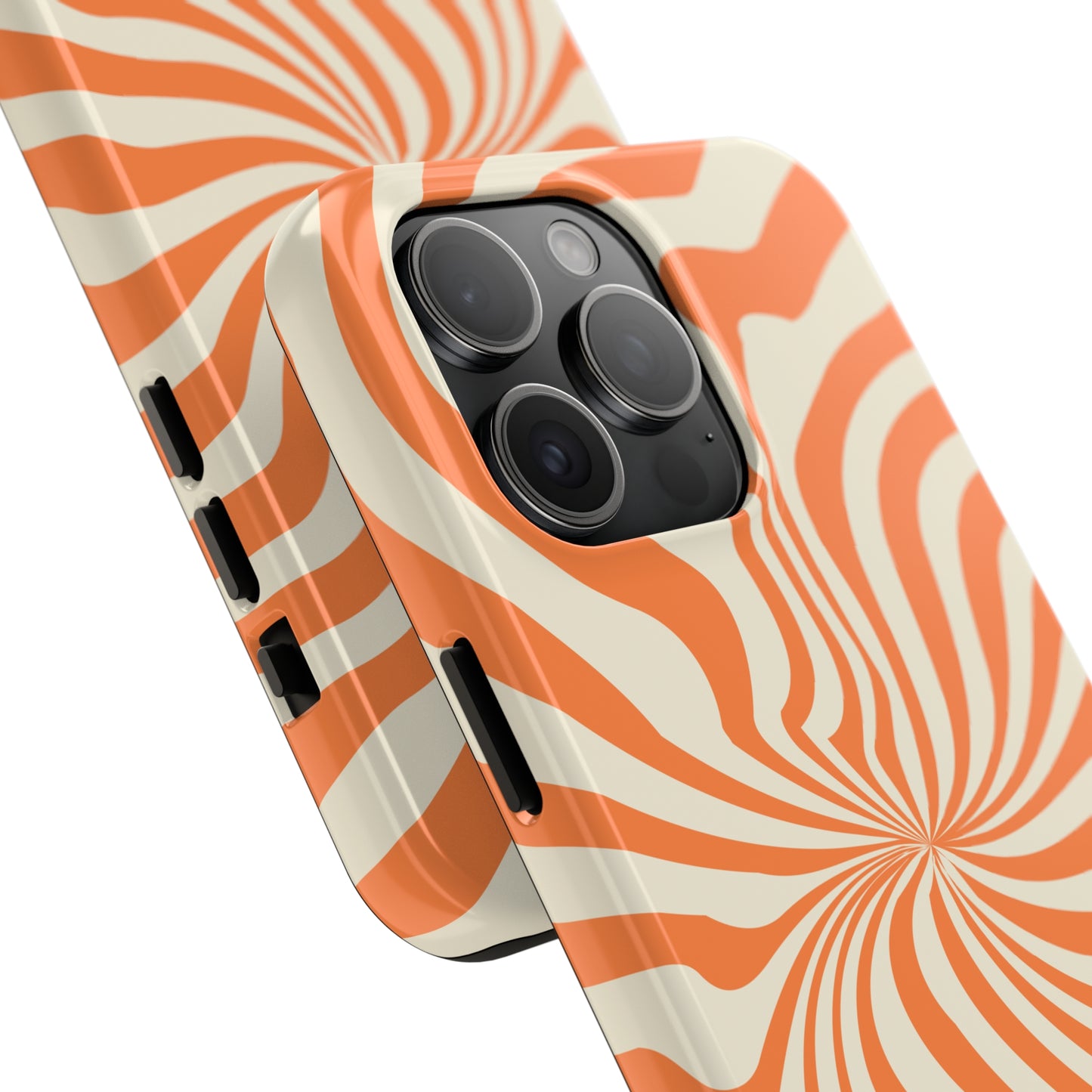 Orange Dizzy Spiral Tough iPhone Case