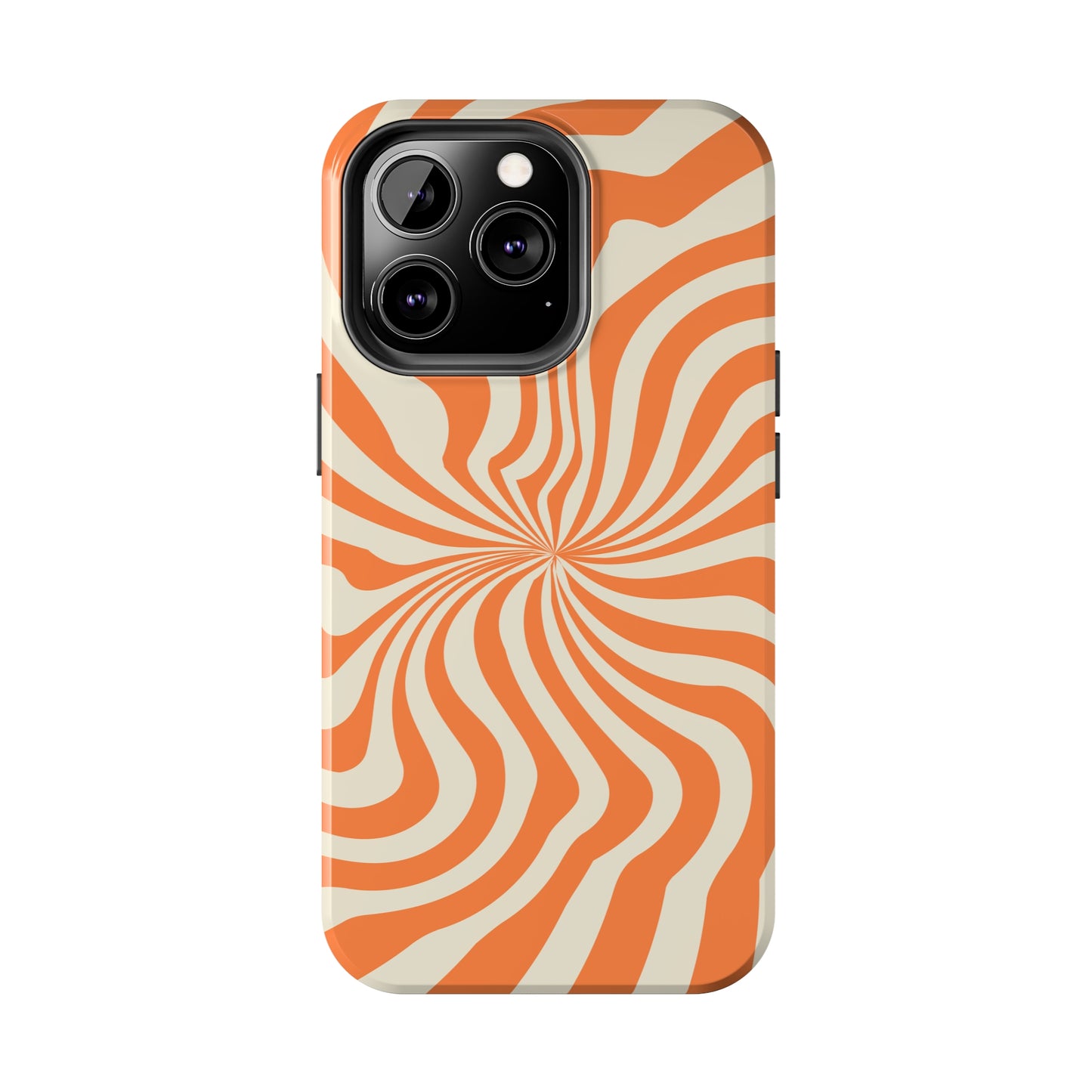 Orange Dizzy Spiral Tough iPhone Case