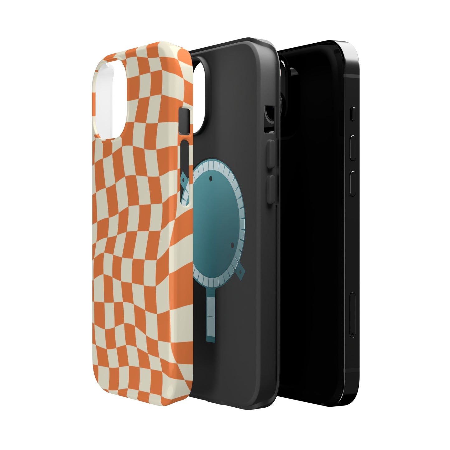 Retro Orange Peel Crazy Checkers MagSafe Tough Case