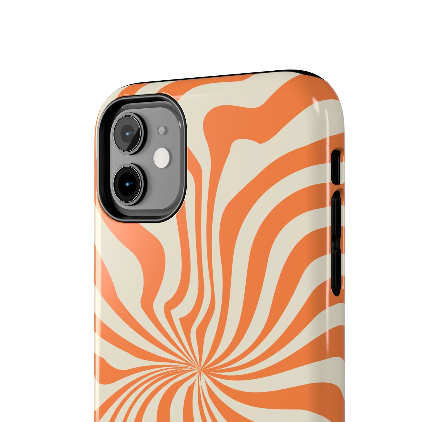 Orange Dizzy Spiral Tough iPhone Case