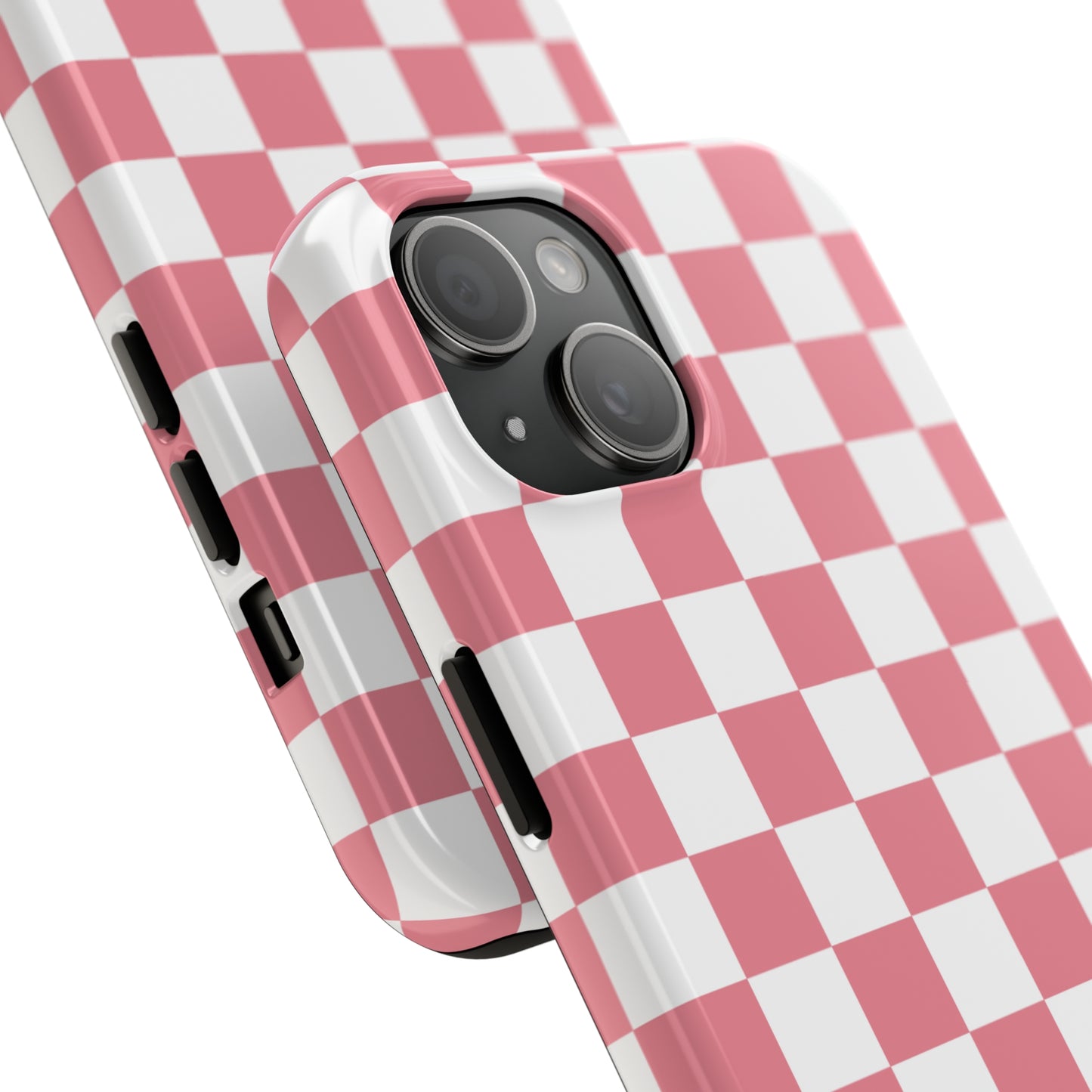 Pink Checkers Tough iPhone Case