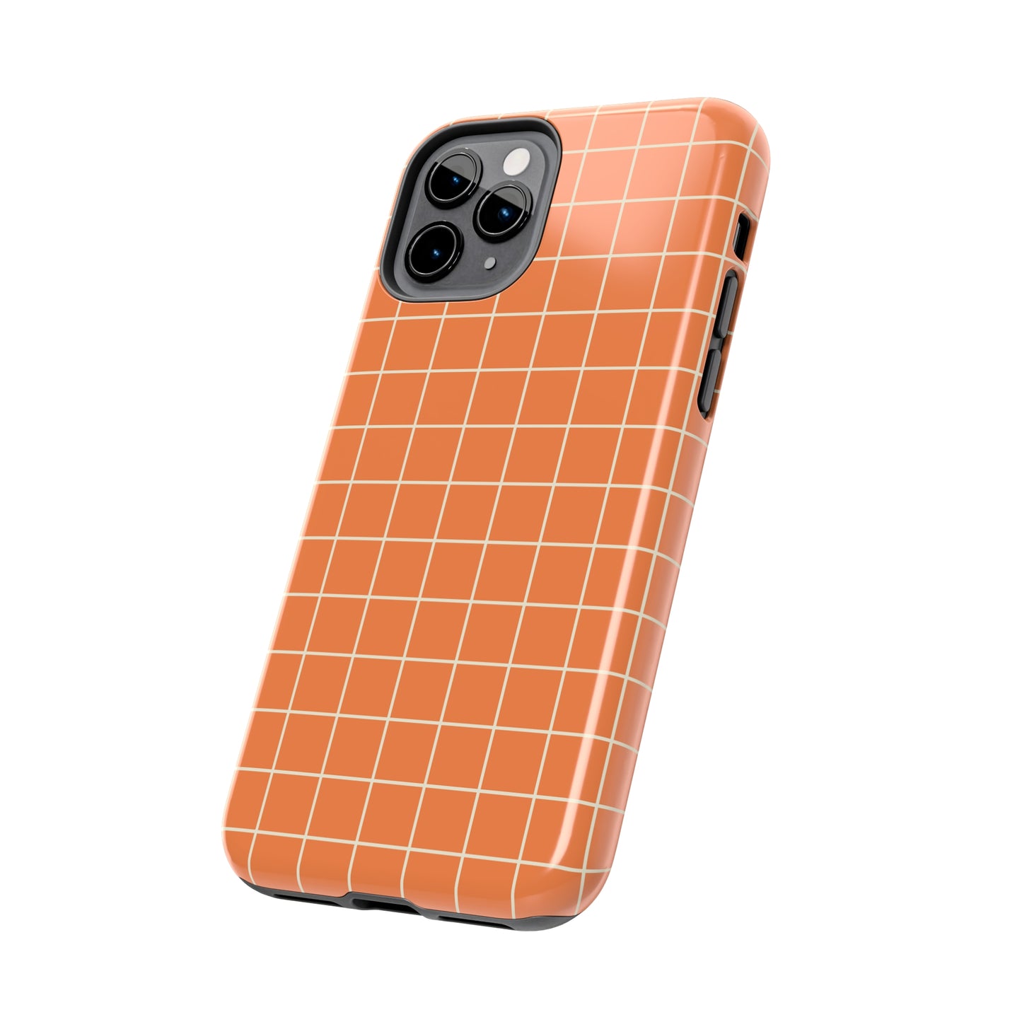 Tangerine Grid Tough iPhone Case