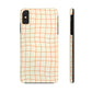 Soft Beige Dizzy Grid Tough iPhone Case