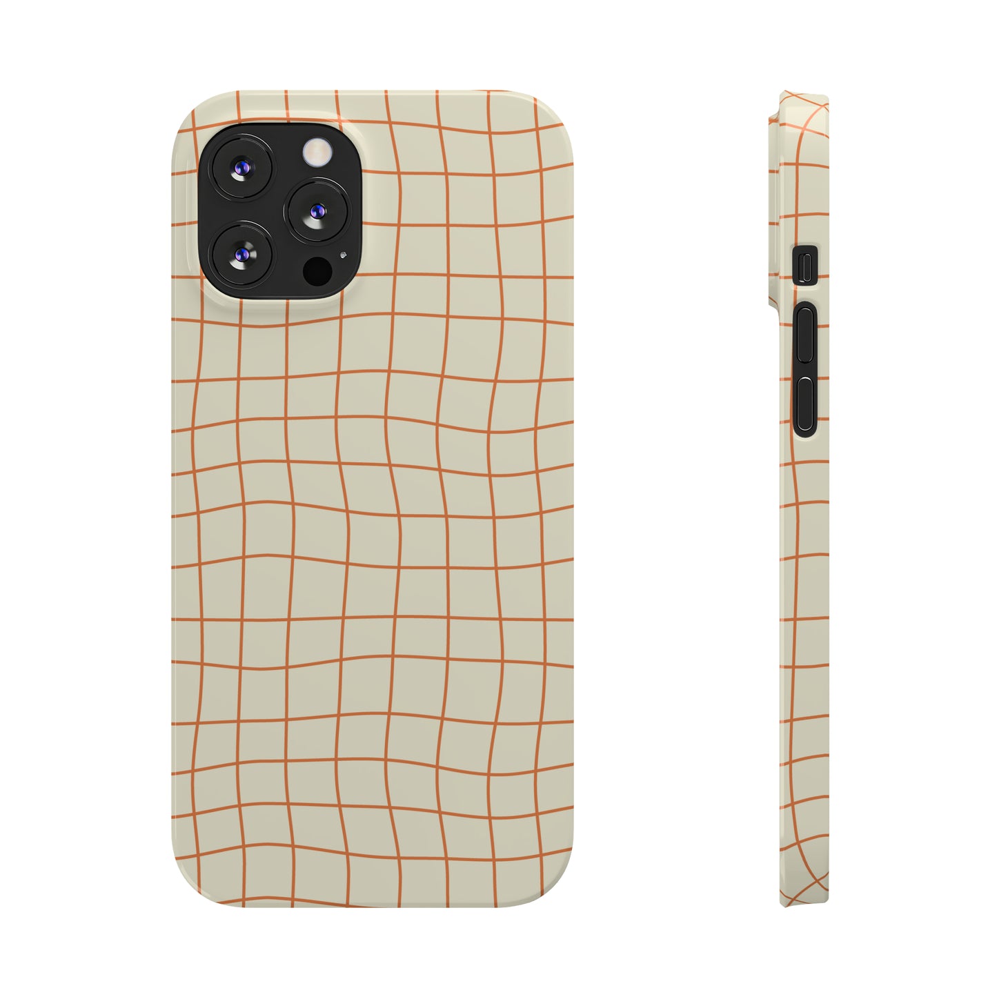 Soft Beige Dizzy Grid Snap Case