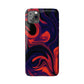 Orange & Navy blue  liquid marble pattern Snap Case