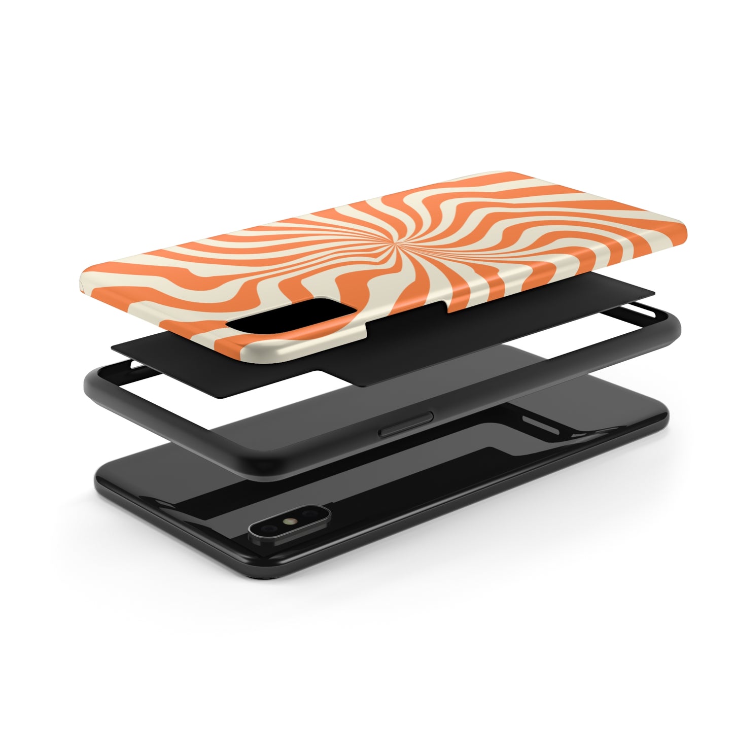 Orange Dizzy Spiral Tough iPhone Case