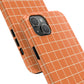 Tangerine Grid Tough iPhone Case