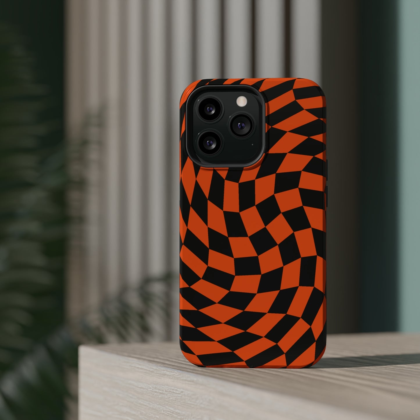 Orange Crazy Checkers MagSafe Tough Case
