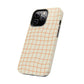 Soft Beige Dizzy Grid Tough iPhone Case