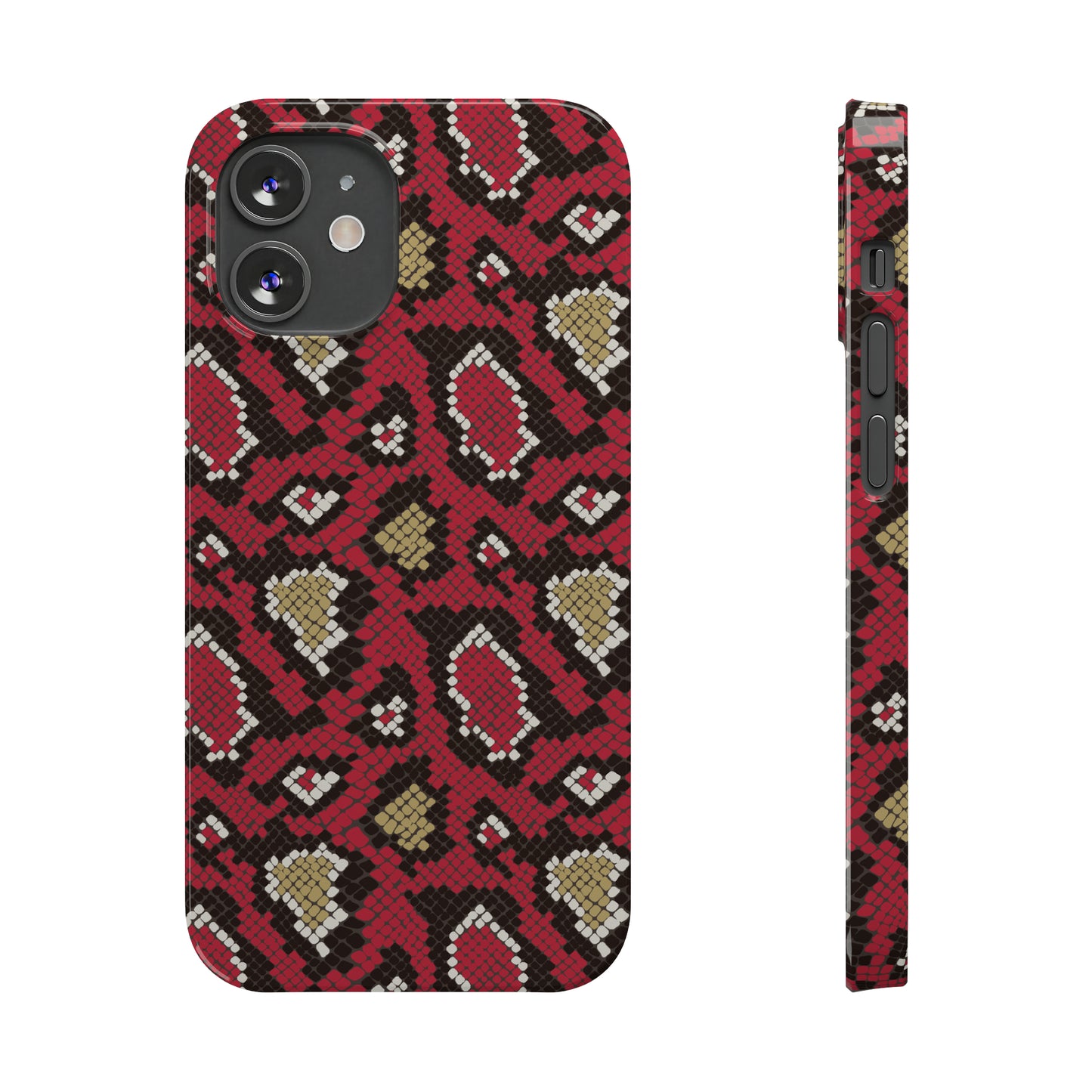 Red Snake Skin Snap Case