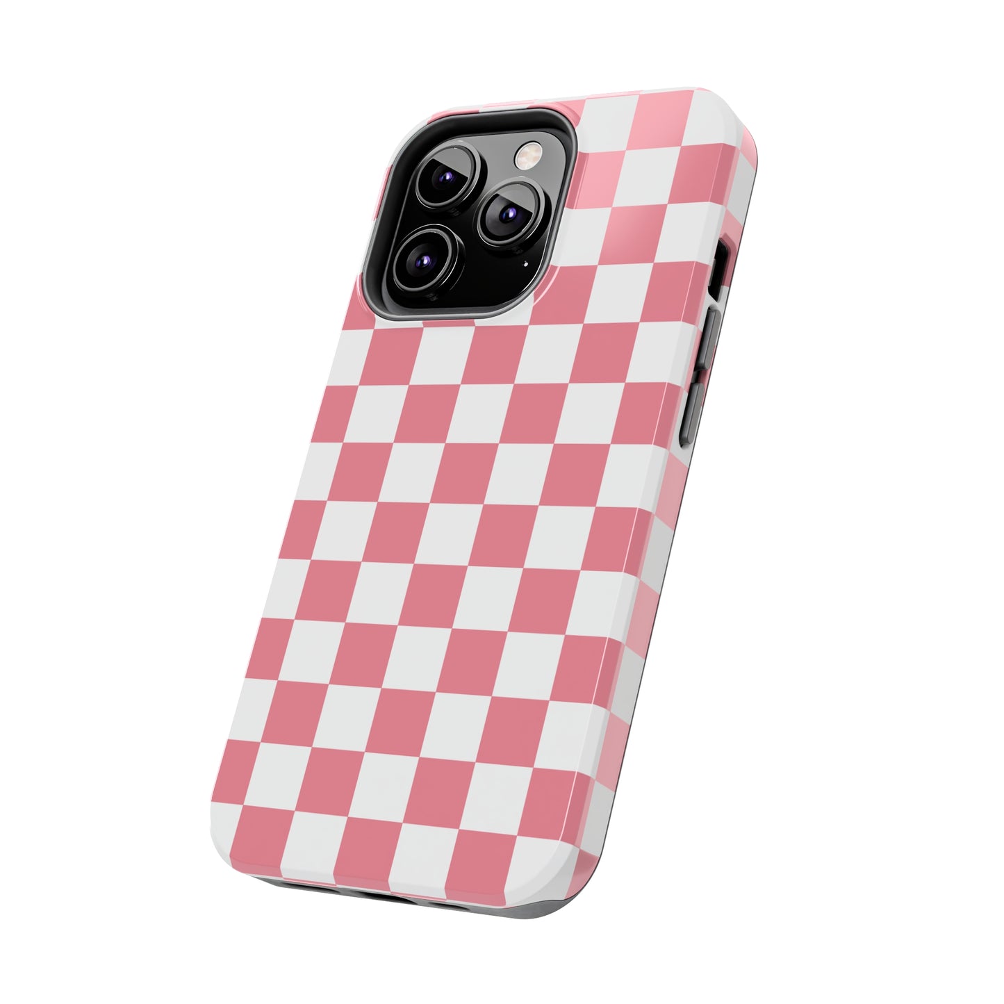 Pink Checkers Tough iPhone Case