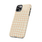 Soft Beige Dizzy Grid Tough iPhone Case