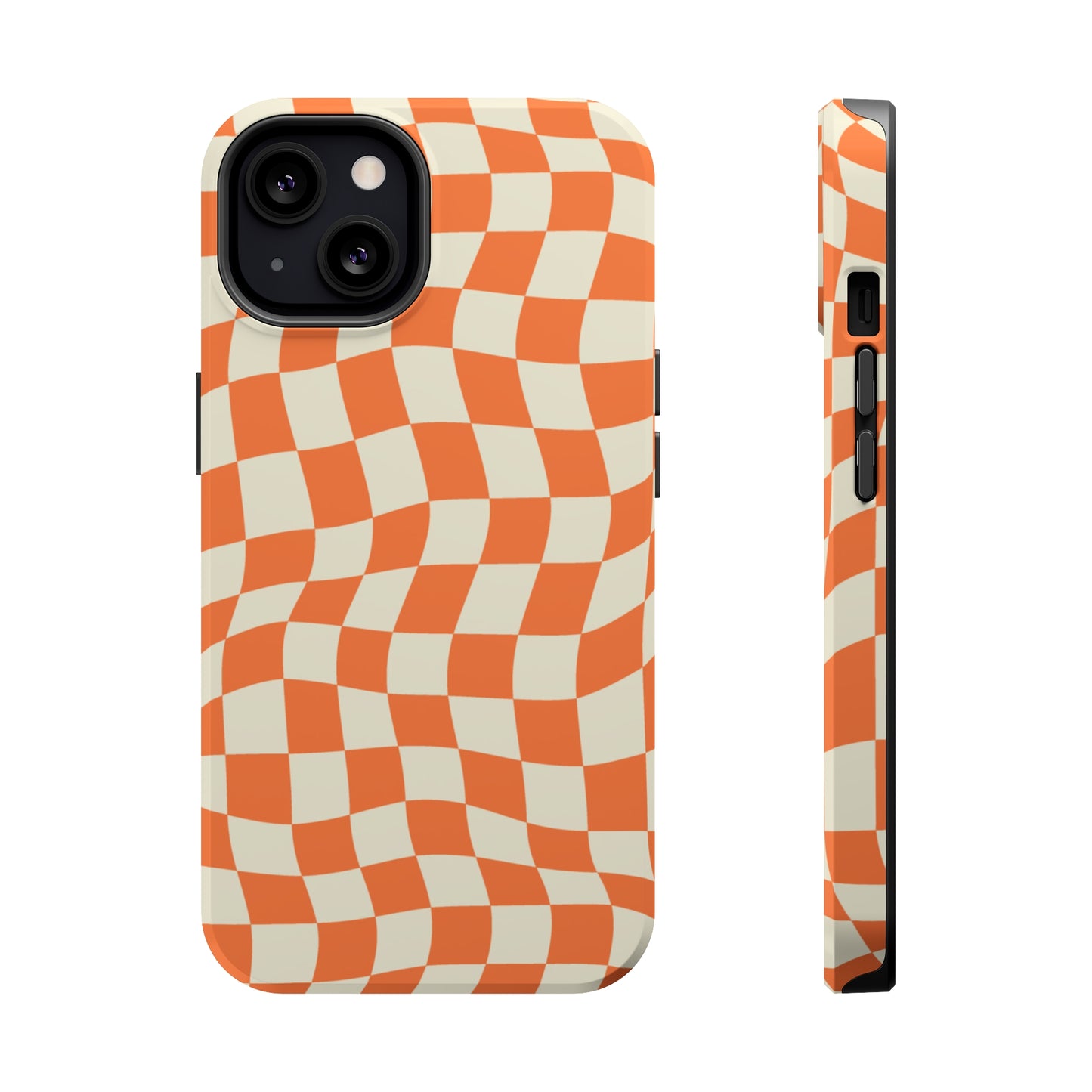 Retro Orange Peel Crazy Checkers MagSafe Tough Case