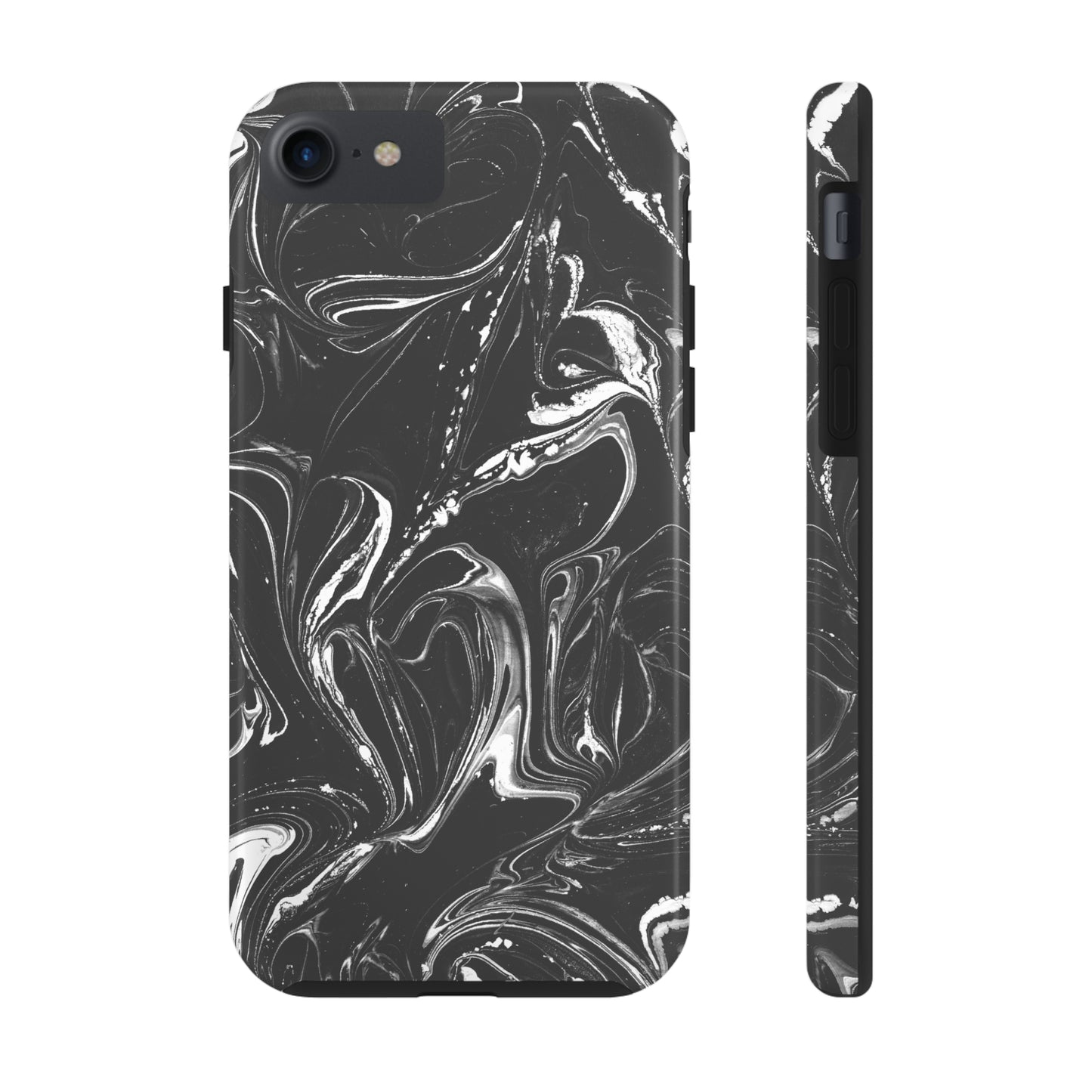 Grey & White liquid paint pattern Tough Case