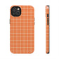 Tangerine Grid Tough iPhone Case