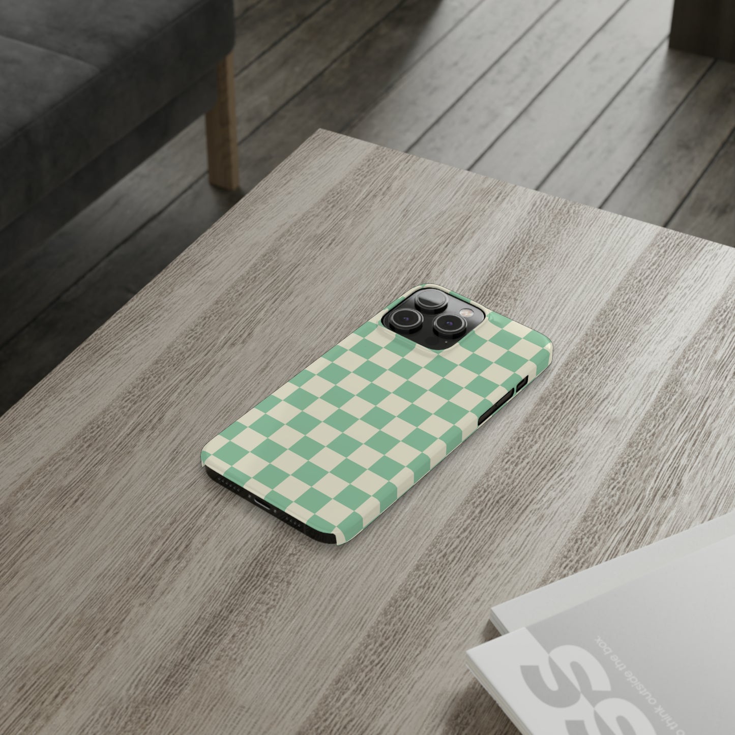 Retro Mint Checkers Snap Case