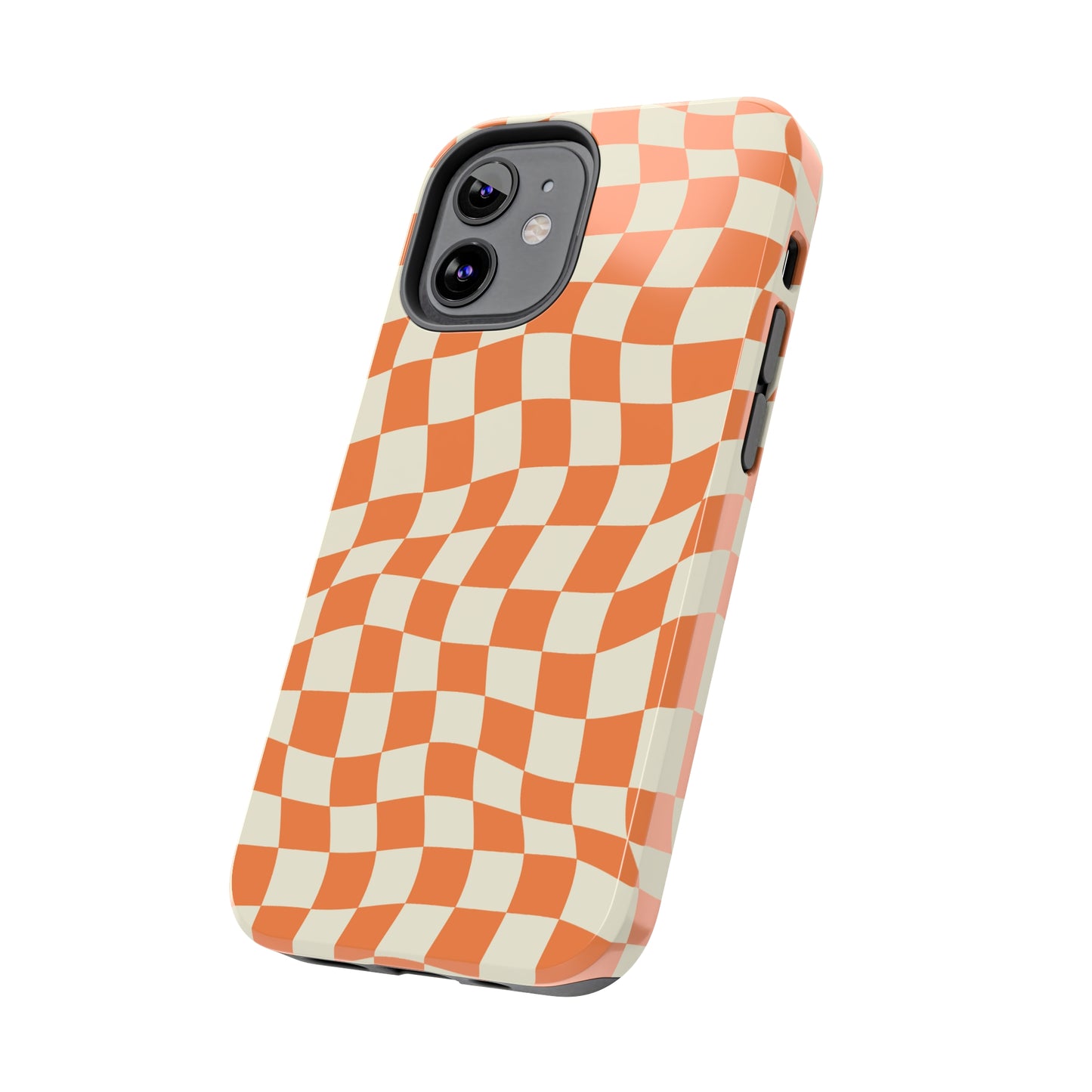 Retro Orange Peel Crazy Checkers Tough iPhone Case