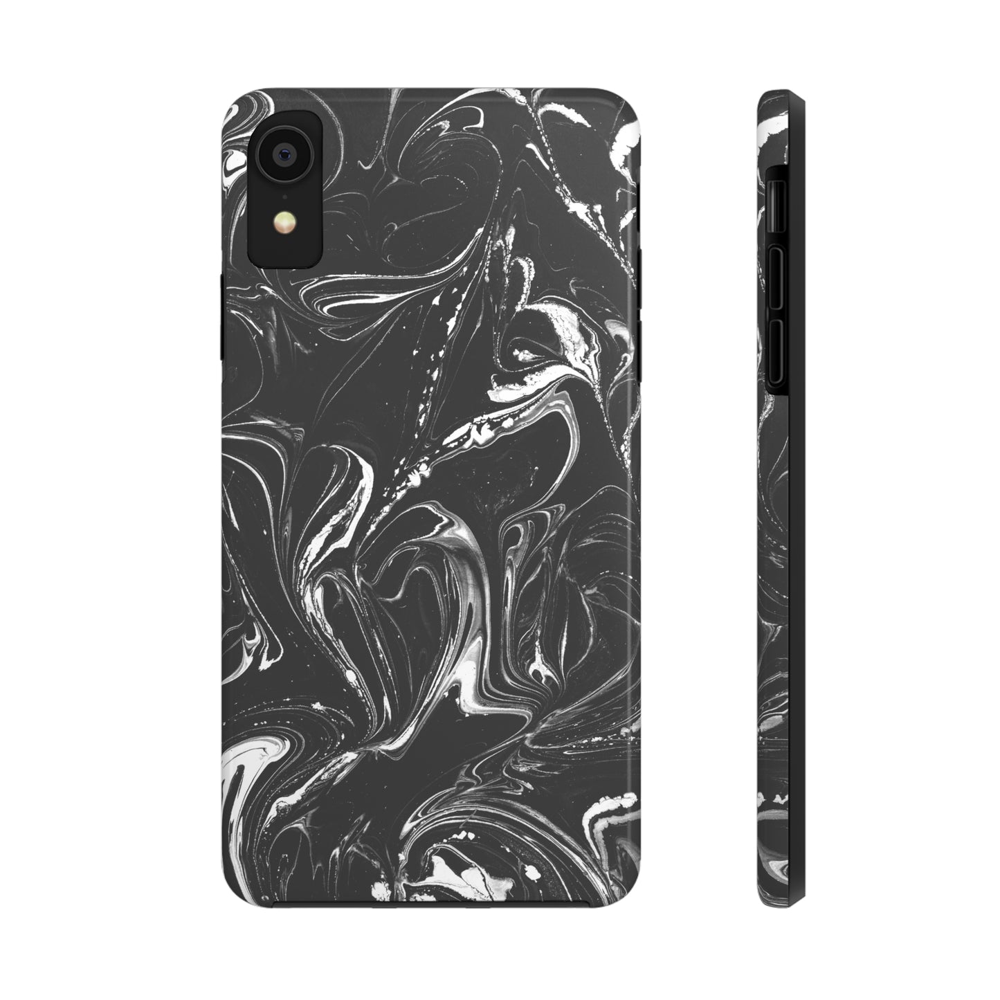 Grey & White liquid paint pattern Tough Case