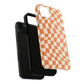 Retro Orange Peel Crazy Checkers Tough iPhone Case