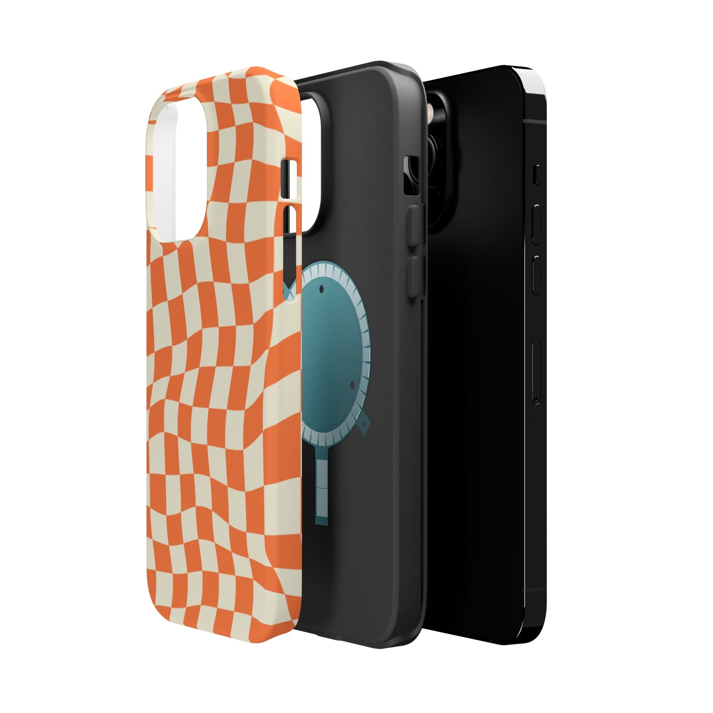 Retro Orange Peel Crazy Checkers MagSafe Tough Case