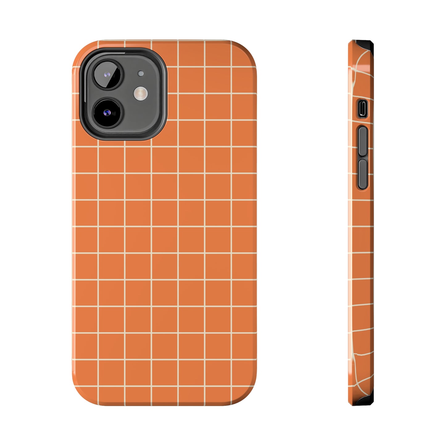 Tangerine Grid Tough iPhone Case