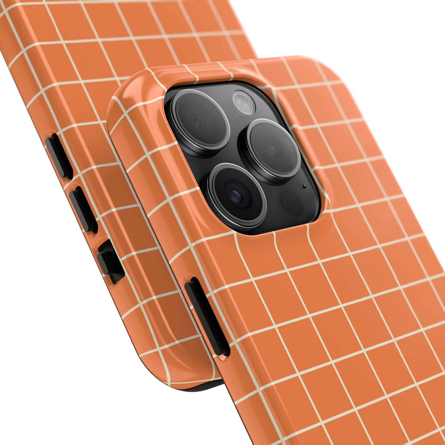 Tangerine Grid Tough iPhone Case