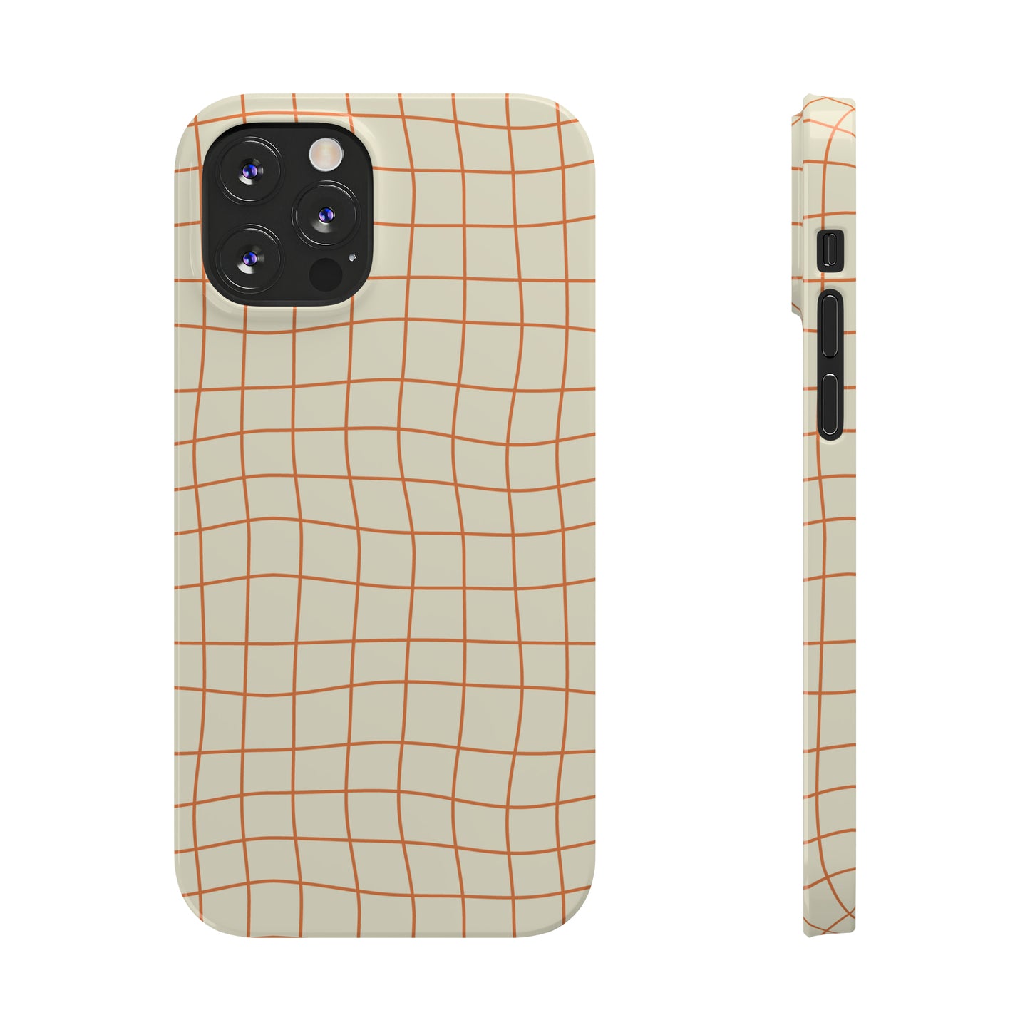 Soft Beige Dizzy Grid Snap Case