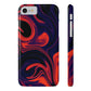 Orange & Navy blue  liquid marble pattern Snap Case