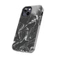 Grey & White liquid paint pattern Tough Case