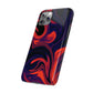 Orange & Navy blue  liquid marble pattern Snap Case