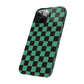 Green Checkers Snap Case