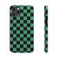 Green Checkers Snap Case