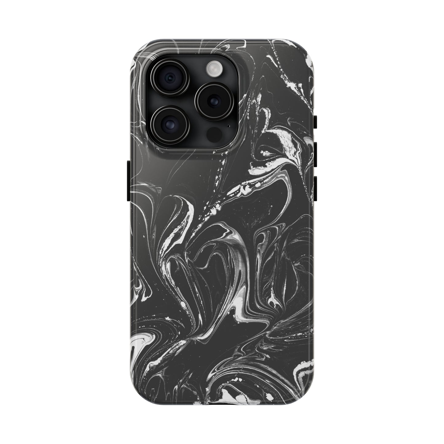 Grey & White liquid paint pattern Tough Case