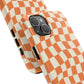 Retro Orange Peel Crazy Checkers Tough iPhone Case