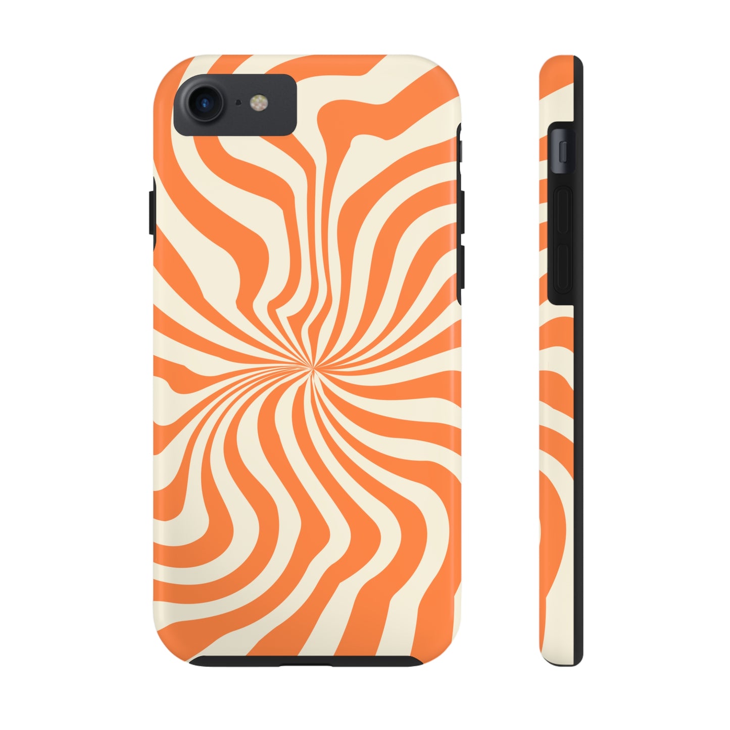 Orange Dizzy Spiral Tough iPhone Case