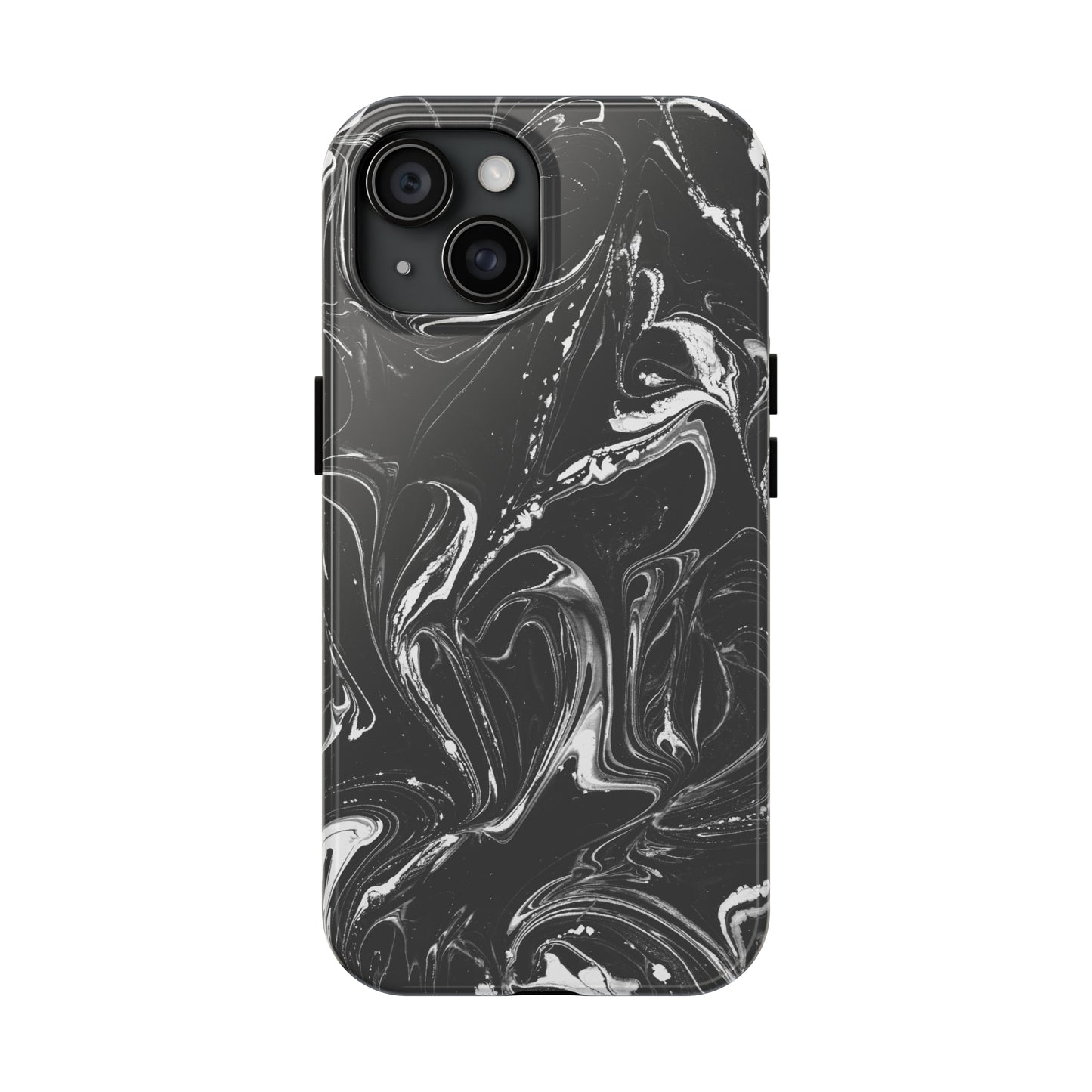 Grey & White liquid paint pattern Tough Case