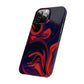 Orange & Navy blue  liquid marble pattern Snap Case