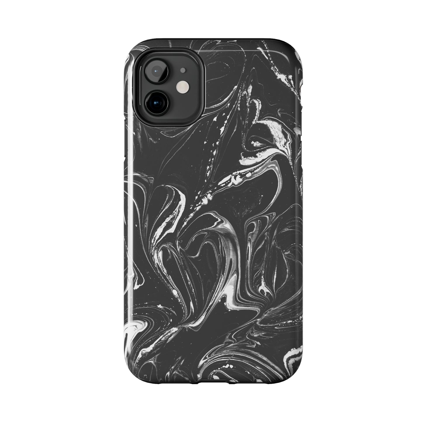 Grey & White liquid paint pattern Tough Case