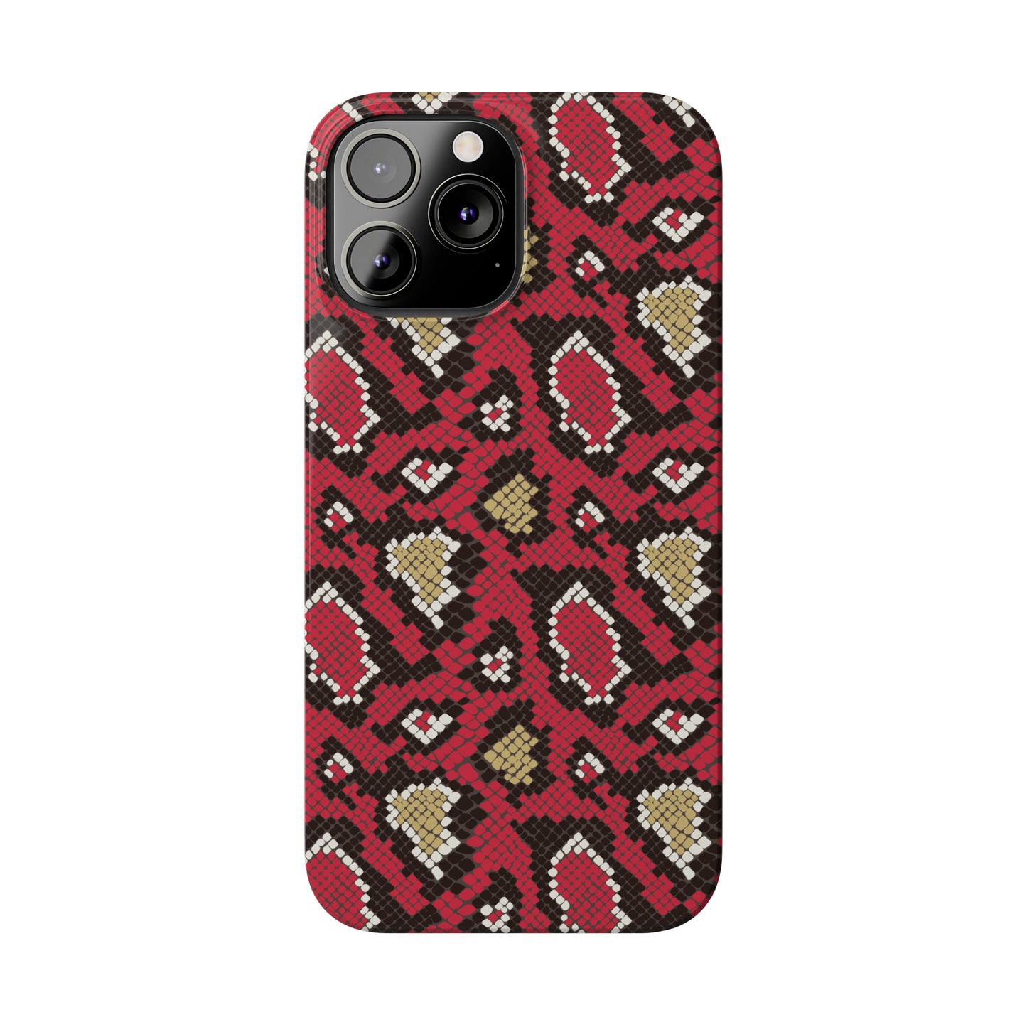 Red Snake Skin Snap Case