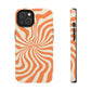 Orange Dizzy Spiral Tough iPhone Case