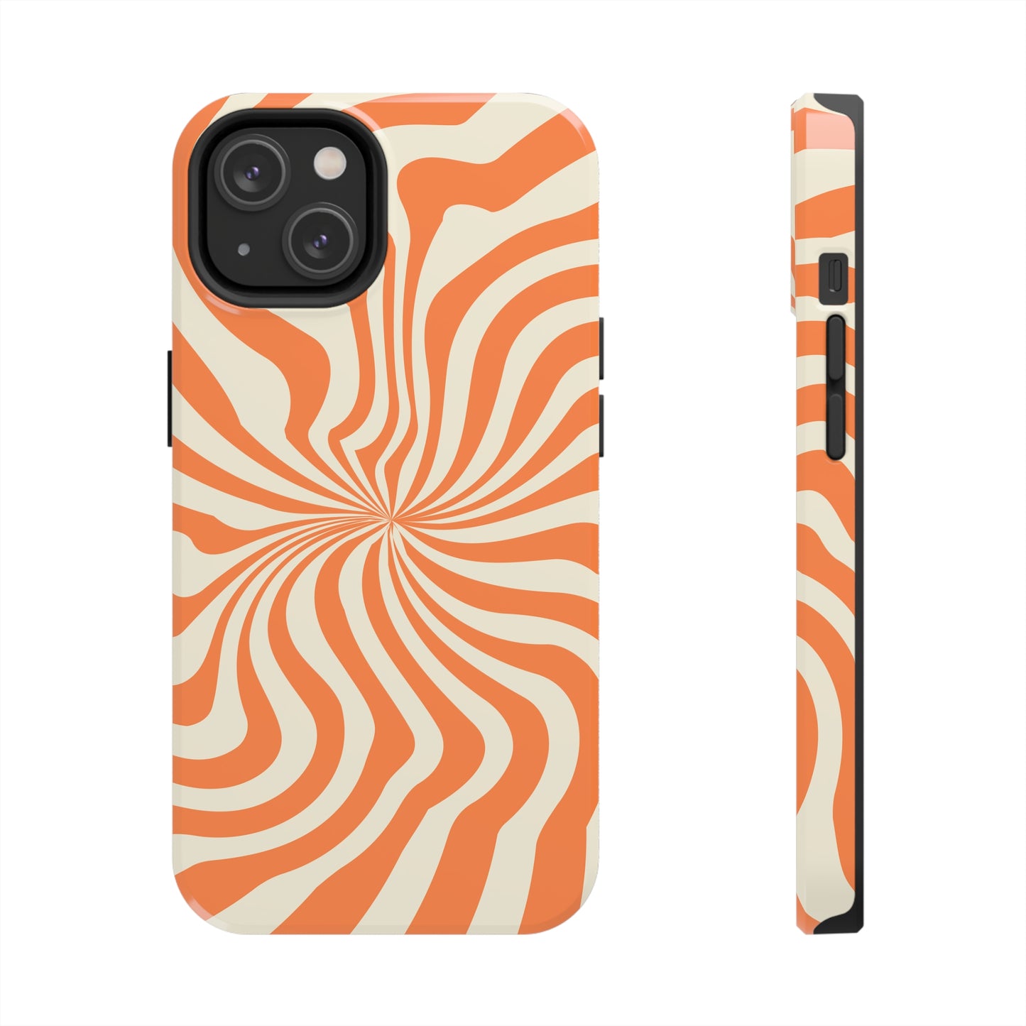 Orange Dizzy Spiral Tough iPhone Case