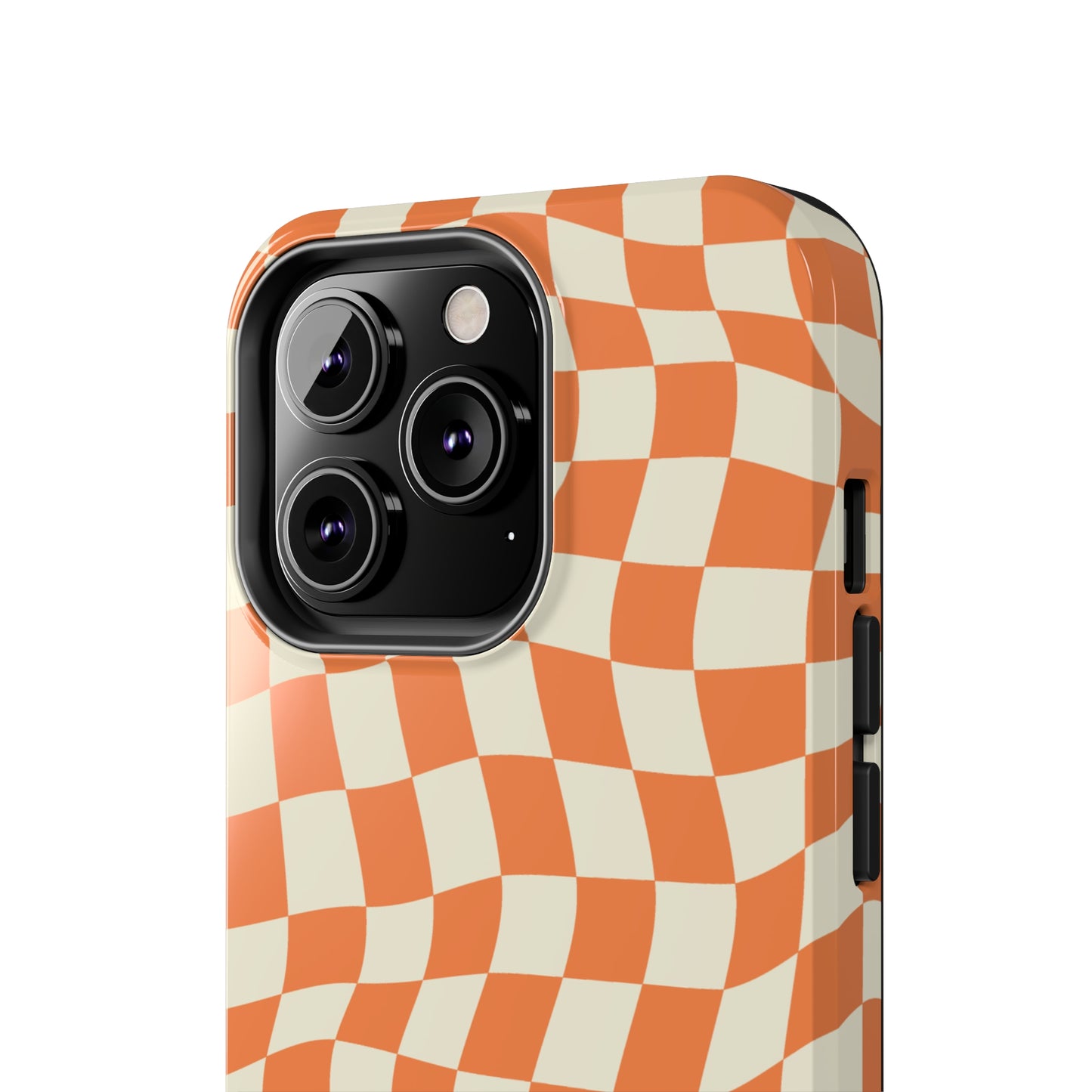 Retro Orange Peel Crazy Checkers Tough iPhone Case