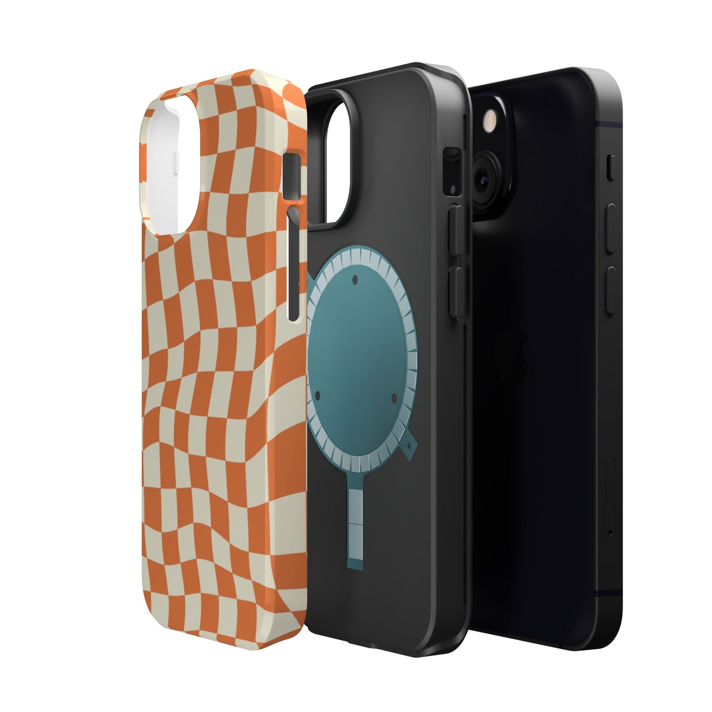 Retro Orange Peel Crazy Checkers MagSafe Tough Case