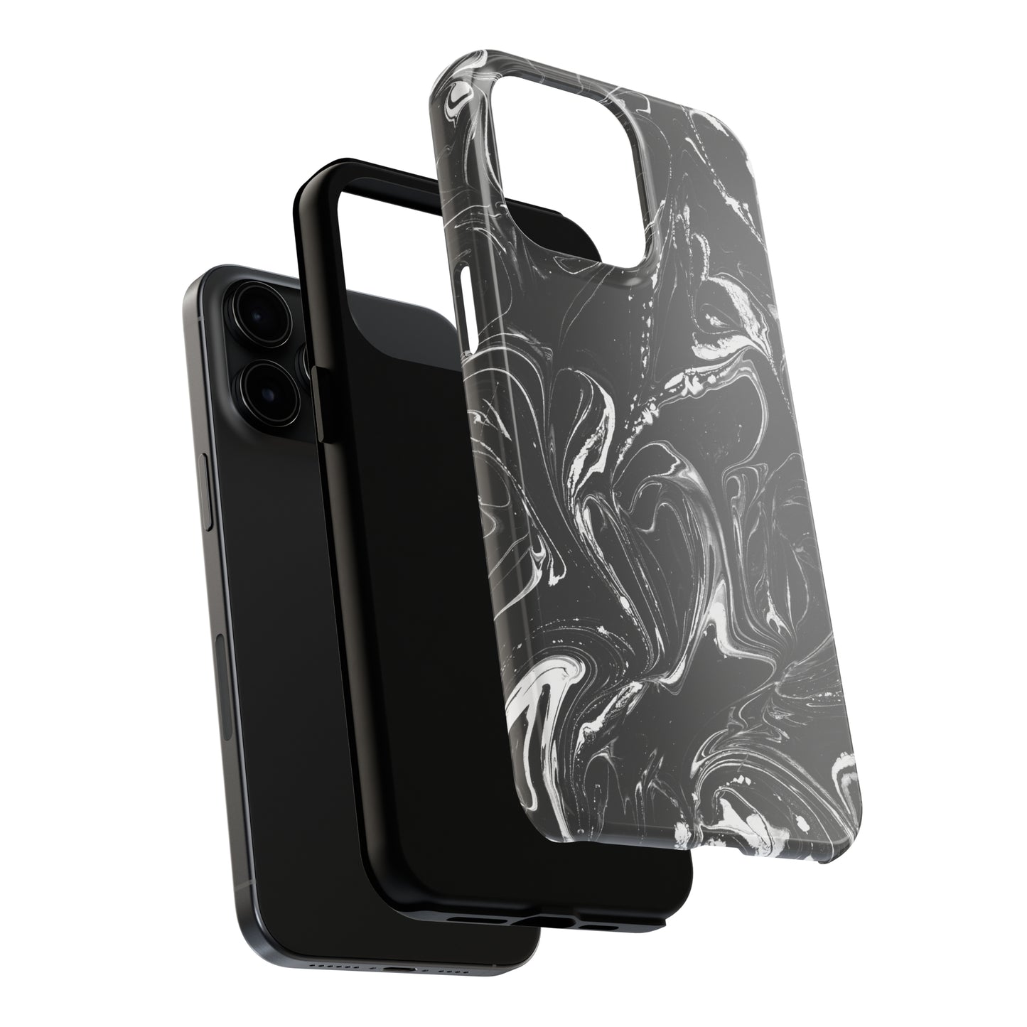 Grey & White liquid paint pattern Tough Case